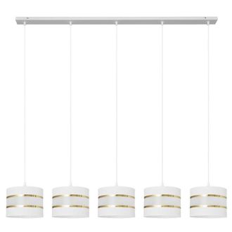 Netlighting Helen Straight Bar Pendant Ceiling Light White Gold 115cm