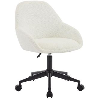Vente-Unique Sedia da ufficio Altezza regolabile Tessuto bouclette Bianco avorio - NAODY
