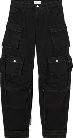 The Attico Cargo Jeans met Logo Knopen - Dames - Loose Fit Jeans - Zwart - W26 - Katoen - Jeans