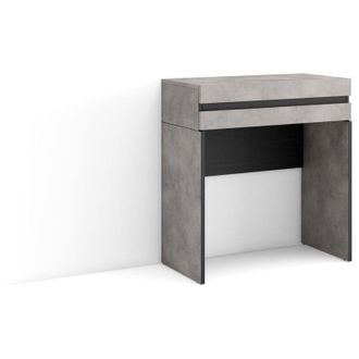 Skraut Home Consola Entrada, Mueble Con Caj&oacute;n, 70x75x35 Cm, Recibidor, Con Almacenamiento, Estilo Moderno, Gris Cemento - Skraut Home