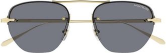 Montblanc Grey Geometric Mens Sunglasses MB0404S 001 52