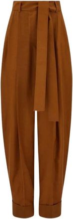Ferragamo Barrel Leg Trouser - Dames - Broeken - Bruin - Maat: XS Wol