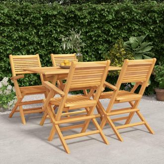 vidaXL Vidaxl - Juego De Comedor Para Jard&iacute;n 5 Piezas Madera Maciza De Teca