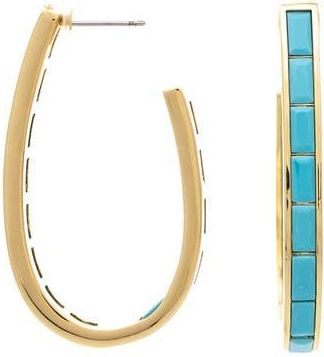 Rivka Friedman Turquoise Elongated Hoop Earrings at Nordstrom Rack