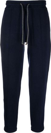 Brunello Cucinelli Monili-drawstring track pants - men - Cashmere/Polyamide/Cotton - L - Blue