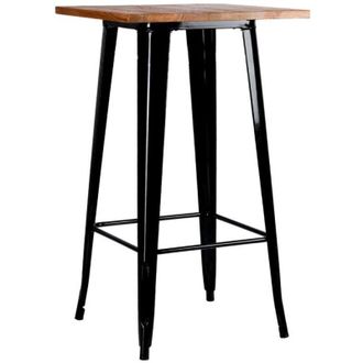Regalos Miguel Mesas Bar - Mesa Torix Alta Madera Natural 60 Cm - Negro