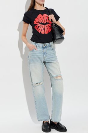 Marc Jacobs T-shirt With Print, Womens, Black