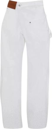 J.W.Anderson Witte kristal versierde jeans - Dames - Regular Fit Jeans - Wit - W28 - Katoen - Jeans