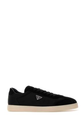 Prada Mens Black Re-Nylon And Suede Sneakers Nero 1 Poliammidericiclata-Vitello