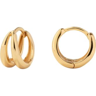 Made by Mary Split Huggie Hoop Earrings in Gold Vermeil at Nordstrom