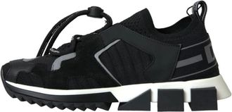 Dolce & Gabbana Schoenen, Dames, Zwart, 37 EU, Zwarte Mesh Slip-On Trekking Sneakers