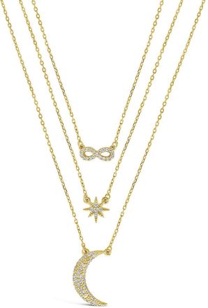 Sterling Forever CZ Celestial Infinity Necklace - gold