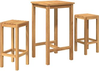 vidaXL Conjunto De Bar Al Aire Libre 3 Uds. Sin Tratar Vidaxl