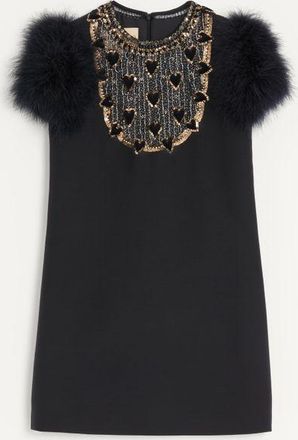 Valentino Abito Corto In Crepe Couture Ricamato Donna NERO/ORO/SILVER 38