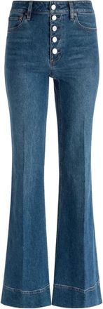 Alice & Olivia Missa Exposed Button Jean - Dames - Flared Jeans - Blauw - W27 - Katoen - Jeans