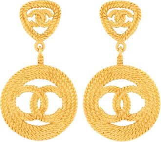Susan Caplan Vintage Chanel Rope-effect Clip-on Drop Earrings - Gold - One Size