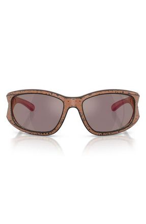 Diesel DL3012U 61mm Mirrored Rectangular Sunglasses in Bronze Splatter Black /Rose at Nordstrom