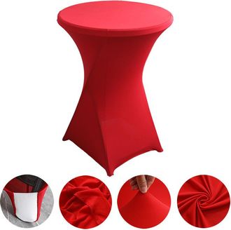 OEM Mantel De C&oacute;ctel El&aacute;stico, Ideal Para Bodas, Banquetes Y Fiestas (di&aacute;metro 76,20 Cm - 81,28 Cm X Altura 106,68 Cm), 2 Piezas, Color Rojo Brillante (me