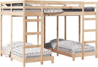 vidaXL Struttura Letto A Castello Triplo Marrone 140 X 200 Cm Vidaxl