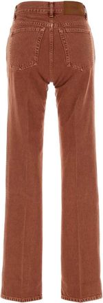 Chlo&eacute; Womens Brick Denim Jeans Crimsonbrown Exterior: Cotton Pantaloni Trousers
