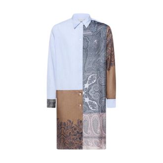 Pierre-Louis Mascia Overhemden, Dames, Blauw, M, Aloe Midi Shirt Dress
