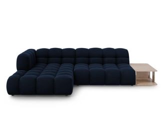 Cosmopolitan Design Sof&aacute; esquinero modular izquierdo 4 plazas de terciopelo azul regio
