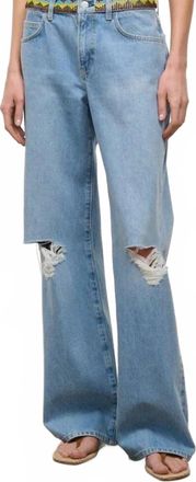 Staud Gus Relaxed Jean In Surfer Beaded
