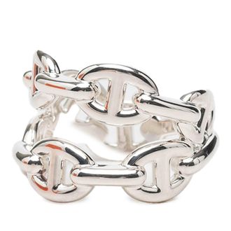 Herm&egrave;s Chaine Dancre Silver Silver 925 Band Ring (Pre-Owned)