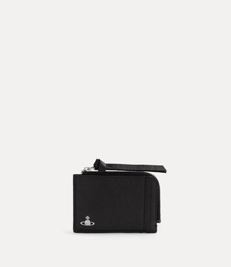Vivienne Westwood Card Holder With Zip Supple Leather Black One Size Unisex