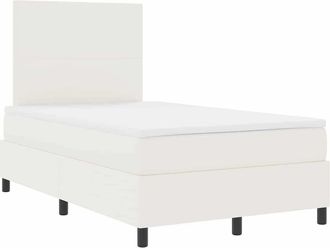vidaXL Cama Box Spring Led Crema Y 120 X 200 Cm Tela De Pana Vidaxl