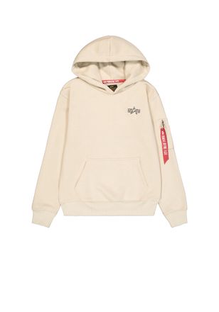 Alpha Industries Hoodie ALPHA INDUSTRIES Signature Backprint Hoodie, Herren, Gr. XL, weiss (vintage wei&szlig;), Obermaterial: 80% Baumwolle, 20% Polyester, regular fit, Swe
