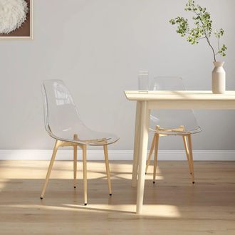 vidaXL Sillas De Comedor 2 Unidades Transparente Pet Vidaxl