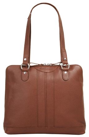 Betty Barclay Umh&auml;ngetasche BETTY BARCLAY, Damen, Gr. B/H/T: 35cm x 29cm x 9cm onesize, cognac, Leder, Strukturmuster, Taschen Umh&auml;ngetasche, echt Leder