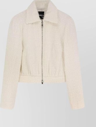 HUGO BOSS textured fabric long sleeve collared jacket