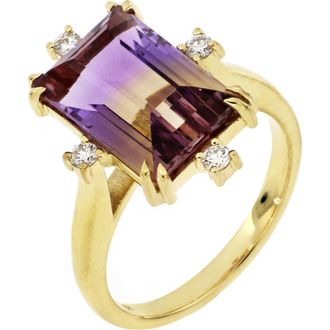 Bony Levy 18K Yellow Gold Ametrine & Diamond Ring in Yellow Gold/ametrine at Nordstrom Rack, Size 6.5