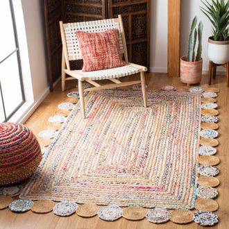 Safavieh Cape Cod Hand Made Area Rug, Beige / Multi Bohemian Style Non-Shedding