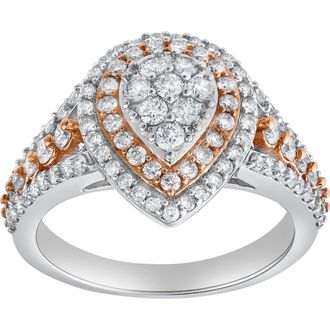 LuvMyJewelry Eternal Drop 1.15 Ct 10K Gold Diamond Ring in 10K White Gold at Nordstrom, Size 5.5
