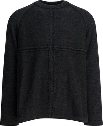 Comme Des Gar&ccedil;ons Trui met verweerde naden - Heren - Ronde hals truien - Grijs - M - Wol - Truien & Vesten