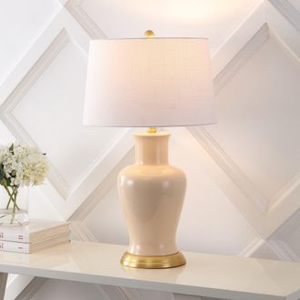 Jonathan Y Designs Julian 29 Traditional Classic Ceramic Urn LED Table Lamp in Almond at Nordstrom