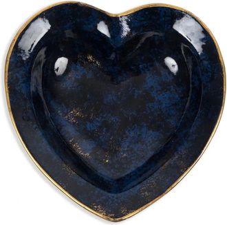 Dior Piatto Navy heart in porcellana anni 70 - Blu