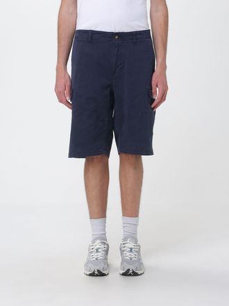 Blauer Pantaloncini cargo in cotone stretch