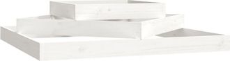 vidaXL Vidaxl - Jardinera madera maciza de pino blanco 112x112x27 cm