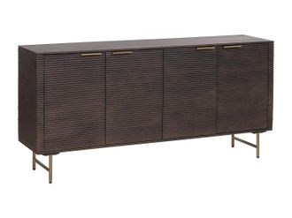 Vente-Unique Credenza 4 Ante In Legno Di Mango E Metallo Dorato Naturale Scuro - Sordana Di Maison C&eacute;phy