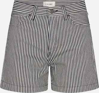 Frame Denim Womens The Everyday Short In Navy Stripe