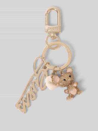 Guess Schlüsselanhänger mit Ziersteinbesatz in Gold, Größe 1