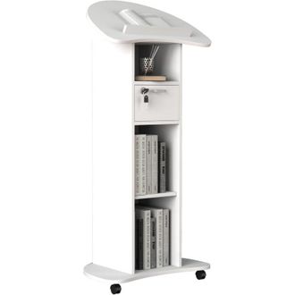 ebuy24 Console per altoparlanti mobile in legno vcm Dimensioni ca. a. 110 a 120 cm x l. 56 cm x p. 37 cm Scrollable con cassetto Scrivania in piedi Tavolo