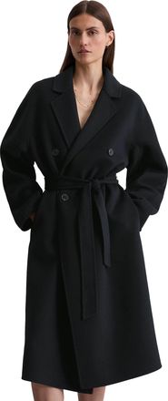 Marc O'Polo Wollmantel MARC OPOLO, Damen, Gr. 40, blau (deep night blau), Doubleface, Obermaterial: 50% Wolle, 50% Polyester, relaxed fit ca. Mitte Wade, M&auml;ntel W