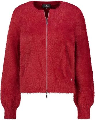 Monari Cardigan met pluizige textuur - Dames - Vesten - Rood - M - Katoen - Truien & Vesten