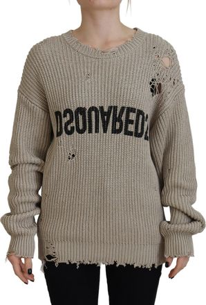 Dsquared2 Dsquared&sup2; Cotton Knitted Crewneck Pullover Womens Sweater (Pre-Owned)
