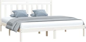 vidaXL Bed Frame without Mattress White 200x200 cm Solid Wood Vidaxl